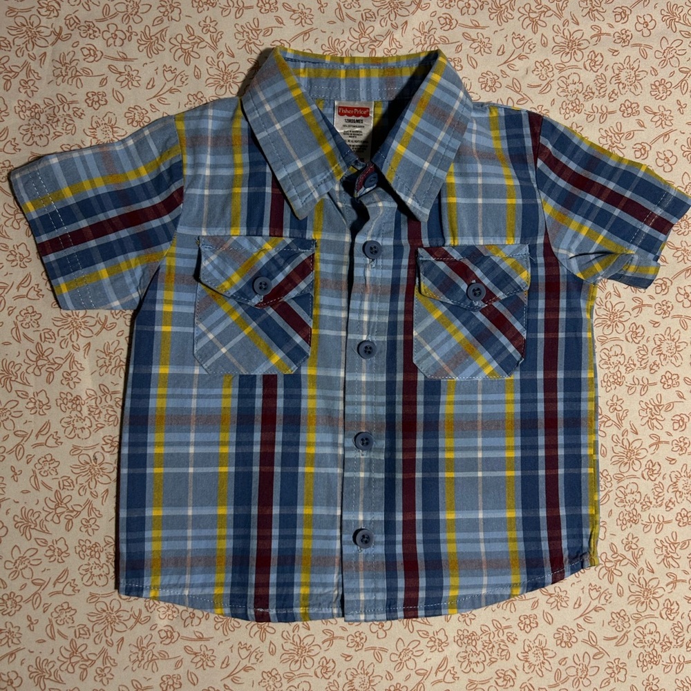 Fisher-Price Multicolor Plaid Button Down Shirt